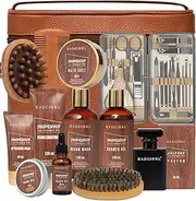 Father's Day Gifts for Dad - 32Pcs Sandalwood Bath and Body Gift Set for Men, Beard Care Kit for Men, Mens Cologne Gift Set with Beard Wax & More | Birthday, Valentine's, Christmas Gifts All Occasion