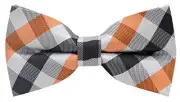 Men's Bow Ties Pre-Tied Adjustable Fun Pattern Bow Ties for Orange White Black