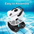 WHITE US Automatic Robotic Pool Cleaner Cordless Robotic Pool Vacuum For In UT