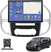 New 13.3 Inch Android 10 Car Radio for Mercedes-Benz Vito/Viano 2016-2023, Multimedia Video Audio Player Car Screen with CarPlay/GPS/WiFi/Bluetooth/FM + 12LED Backup Camera(Size:4+64 G)