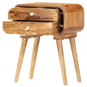 Solid Mango Wood Bedside Table 2 Drawers Nightstand Cabinet Bedroom Tables