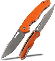 Pocket Knife with G10 Handle & D2 Steel – Everyday Carry Knife for Men & Women – Indoor & Outdoor Gift-Folding from YAK AND YETI-Orange Color