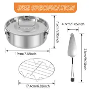 Stainless Steel Flan Pan with Lid 1.5QT Flan Maker with Handle 7.5×7.5×3 FF