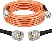 MOOKEERF 15FT RG142 UHF Male to Male Coaxial Cable for Ham Radio/VHF Radio/SWR Meter/Antenna Analyzer