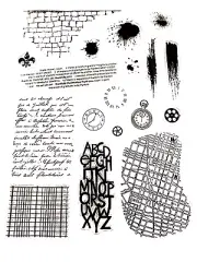 Crime Scene Wall Blood Spatter City Map Detective Clear Stamp Sheet 6" x 7.75"