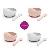 在飛比找momo購物網優惠-【Oribel】寶寶學習餐具矽膠碗匙組(學習餐具/副食品/矽