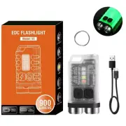 V10 EDC Mini Flashlight 1000LM Keychain Light Type-C Rechargeable Multifunctiona