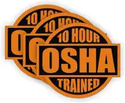 10 Hour OSHA Trained Hard Hat Decal safety