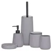 Academy Becket Bathroom Set 5Pc Charcoal Soap