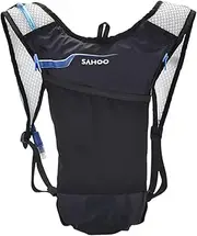 Backpack, Cycle Backpack Outdoor Running Bag with Drinking Bladder Bicycle Bag Sports Vest light Riding Bags Women Men Breathable 5L Jogging Travel Daypack Bag + 2L Soft Water Flask for Riding Running