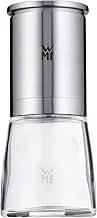 WMF De Luxe Salt and Pepper Mill, 14 cm, Unfilled, Salt Mill, Pepper Mill, Ceramic Grinder, Cromargan Stainless Steel, Glass Container, Mill for Salt, Pepper, Chilli Peppers