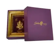 24k gold Ganeshji leaf sheets Frame for Gift and Home Decor (15 X 18 cms)_3200