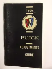 1966 Buick Adjustment Guide Bulletin Mini Shop Manual
