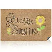 Welcome Mats for Front Door Outdoor Sunflower 18"x28" You Are Sunshine-brown