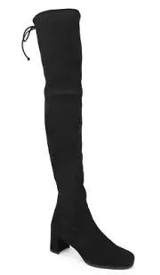 $835 Stuart Weitzman Women's Hinterland Black Suede Over-The-Knee Boots