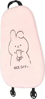LOORGVEL Plush Bunny Car Backrest Cushion Cover Comfortable Ergonomic Soft Seat Protector Mat with Slip Design for Front Seat Creative Cartoon Vehicle Accessory