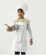 Toppklocka Children's Apron with Chef's Hat White & Yellow
