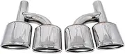 Compatible For Benz C-Class E-Class S-Class Muffler Tail Tip Upgrade Four Outlet Of C63 AMG R Welded Oval Exhaust Tip(Ivory)