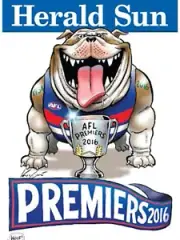 2016 Original Herald Western Bulldogs Knight Premiers Poster Premiership