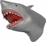 Shark Hand Puppet Soft Rubber Latex Realistic Animal Head Toys For Kids Tiktok Gift