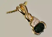 9kt Gold Pendant 1¼ct Sapphire + Diamonds Ancient Hebrew Sorcery Oracle Prophecy