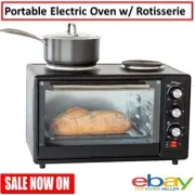 Convection Oven with Rotisserie 34L Benchtop Oven Roaster Grill Hotplate Stove
