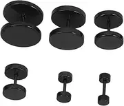 [VERDANVERSE] Punk Earring Studs Set for Men Pair Titanium Earring Hooks Small Mens Ear Studs Barbell Shaped Design