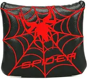 [Mykepoda] Black with Red Spider Embroidery Golf Club Square Mallet Putter Cover Magnetic Golf Headcover