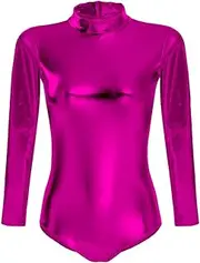 [FYMNSI] Women's shiny ballet suit, ballet bodysuit, sports dance bodysuit, leotards, overall, patent leather tops, tops, costume