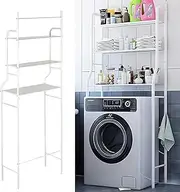 Leona Co Over The Washing Machine Storage Cabinet with 3-Tier Shelf, Iron Over Washer/Dryer/Toilet Organizer Rack, Space-Saving for Bathroom/Restroom/Laundry