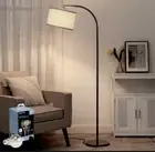 Black Modern Arc Floor Lamp, LED Corner Lamp Dimmable With Smart Bulb