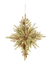 National Tree Company 32in Snowy Dunhill Fir Bethlehem Star with Lights