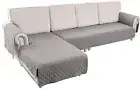 Sectional Couch Covers Waterproof L Shape Sofa Cover 2-Piece Large Light Grey