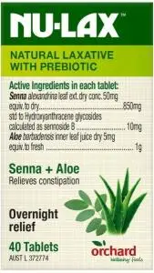 NU-LAX Natural Laxative Senna + Aloe 40t