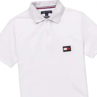 【Tommy Hilfiger】TOMMY 經典貼布大Logo短袖POLO衫 上衣-白色(平輸品)