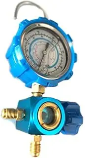 R410A R22 R134A Refrigerant High/Low Pressure Gauge 1/4 Auto Car Air Conditioning Refrigerant Pressure Gauge Tool Blue