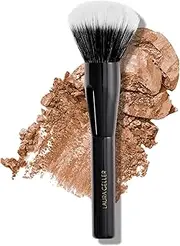 LAURA GELLER Full Face Powder Makeup Brush with Wooden Handle in Midnight Black – Foundation, Setting Powder, Blush, Bronzer, Highlighter and Luminizers – Sheer, Even Application and Blending Makeup