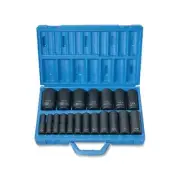 Grey Pneumatic Impact Socket Set, 1/2 Inches Drive, Sae, 6-Point