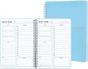 TREES Hourly Daily Planner Undated with To-Do List, Meals, Notes,Appointment Planner Book 10" x 7.3", Flexible PVC Cover,Twin-Wire Binding