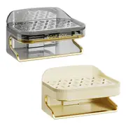2Pcs Double Layer Drain Soap Box Sponge Holder Kitchen Bathroom Organization