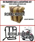 "RH PANNIER BAG, LIGHT BROWN & MOUNTING KIT" For Royal Enfield Super Meteor 650
