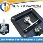 Black Recessed Stainless Folding T Lock Handle for Trailer Caravan Toolbox