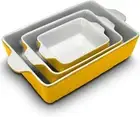 3-Piece Nonstick Casserole Dish for Oven - Ceramic Lasagna Bakeware Pans Set