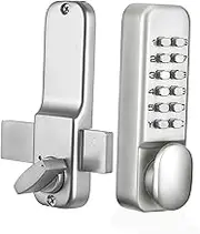 Baoblaze Keyless Mechanical Door Lock, Combination Locks, with Keypad, Push Button Digital Lock Knob for Front Entrance Door Outdoor Home, Silver