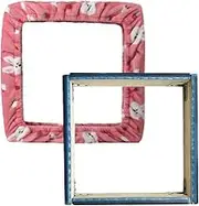 JQSH Gripper Strip Frame, Rug Hooking Frame, Punch Needle Frame, Cross Stitch Hoop, with Frame Flannel Cover (11.8*11.8 inch)