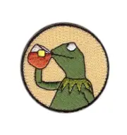 None of My Business Kermit Frog Tea Patch for VELCRO BRAND Hook Fastener