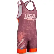 Cliff Keen The Patriot Wrestling Singlet - Scarlet
