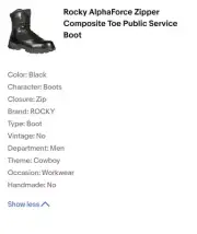 Rocky AlphaForce Composite Toe Side Zipper Boot Size : 12 Wide