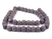 Grey Diamond Cut Natural Wood Beads 17mm Faceted 16 Inch Strand