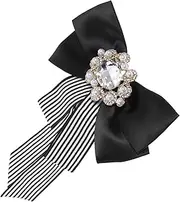 [TEMPNAP] 1 PC Business Wear Shirt Bow Tie Cloth Exquisite Bowknot Neck Tie (black White)